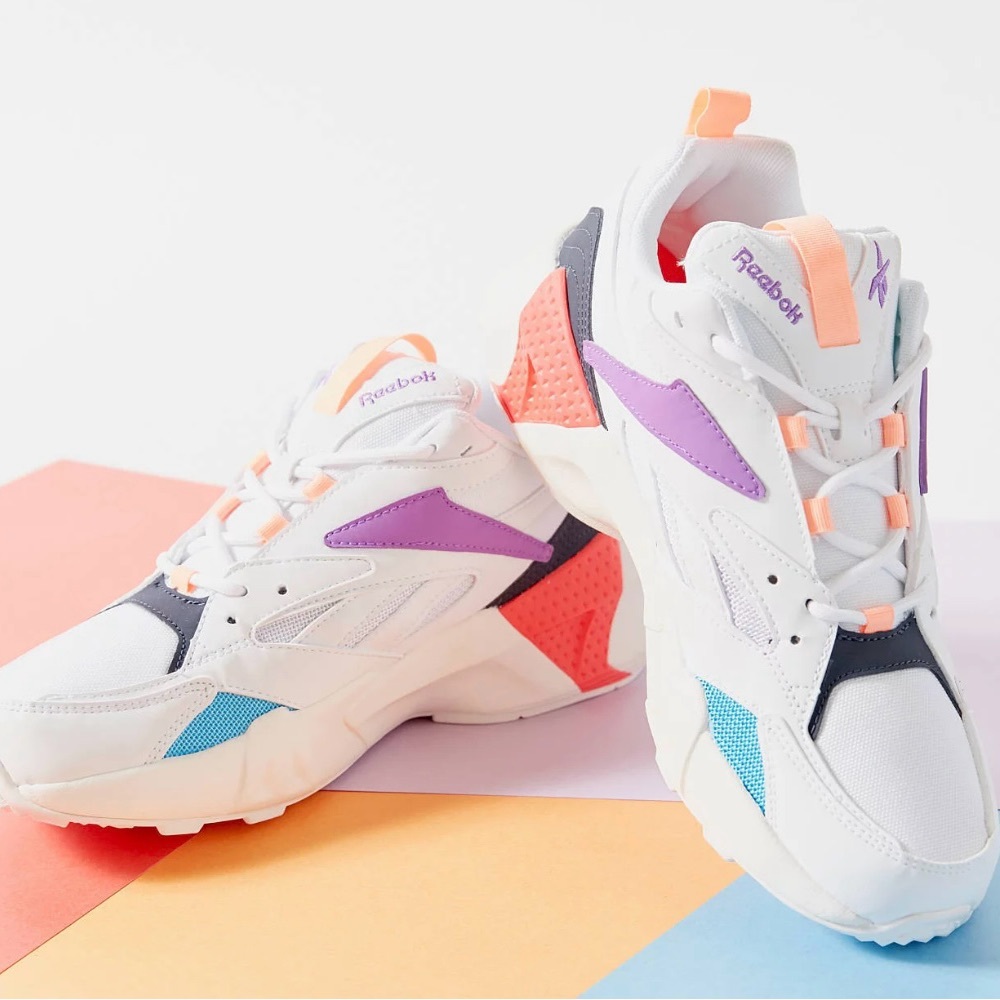Cardi B x Reebok Women's Athletic Shoes - White, Purple, Blue, and Orange